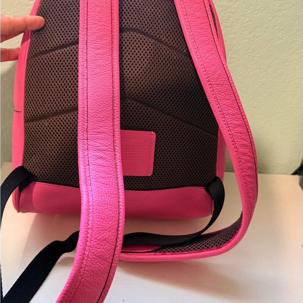 Coach Vibrant Pink Leather Backpack - Picture 6 of 11